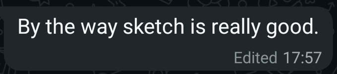 WhatsApp message from a customer: &ldquo;By the way sketch is really good.&rdquo;